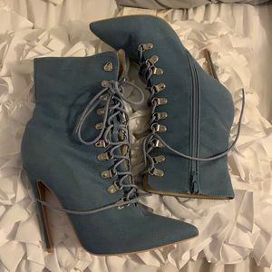Denim Heeled Boots